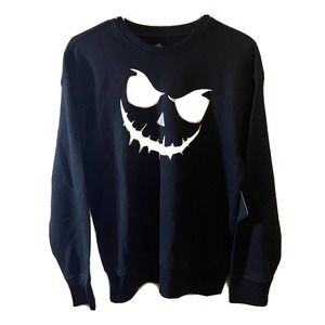 Girl's Black Scary Pumpkin Face Sweatshirt NWT